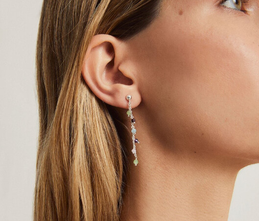 long earrings with stones